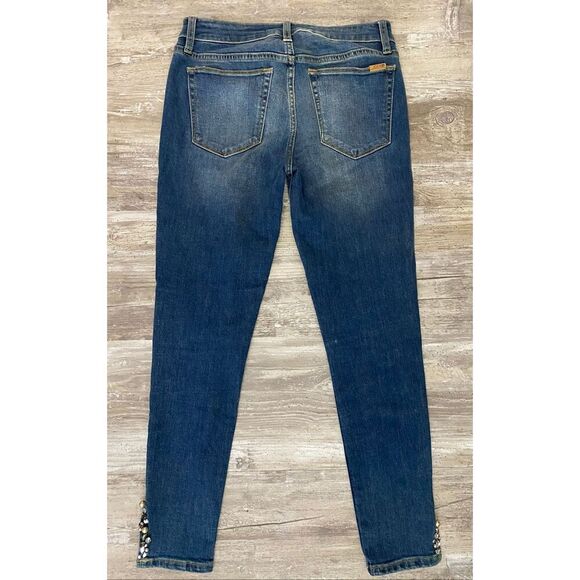 Joe’s Jeans Icon Mid Rise Skinny Ankle Rhinestone Accents Women’s Sz 26” Waist - Picture 2 of 6